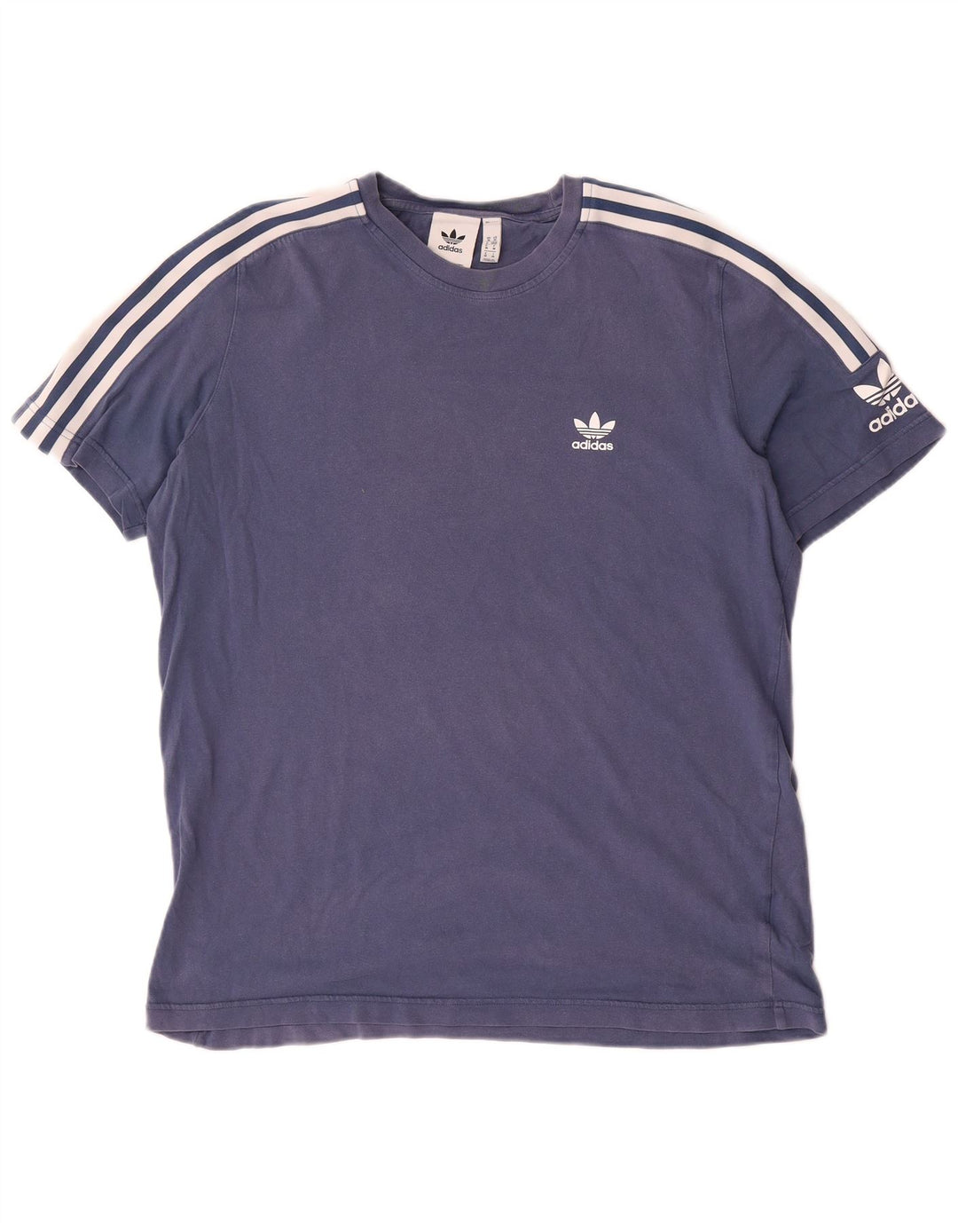 T-shirt grafica da uomo Adidas Top in cotone blu medio