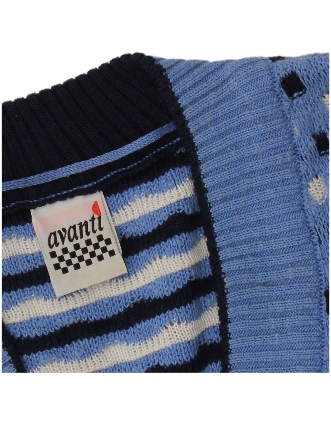 Maglione da donna con scollo a V C&A IT 48/50 XL cotone a quadri blu