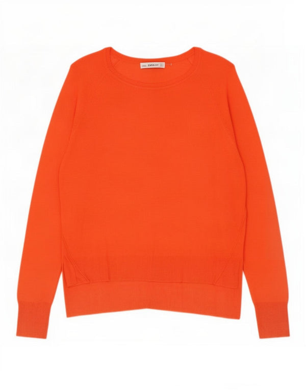 Maglione Zara da donna con scollo a barca UK 10 piccolo viscosa rossa