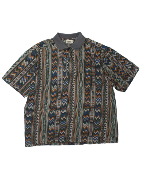 Polo da uomo Mango XL multicolore geometrica