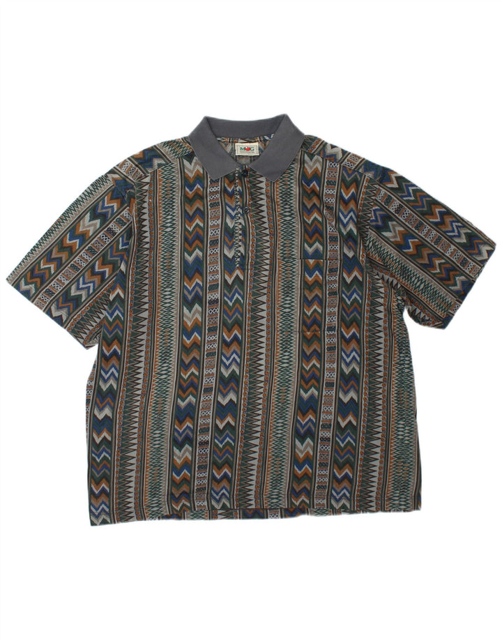 Polo da uomo Mango XL multicolore geometrica