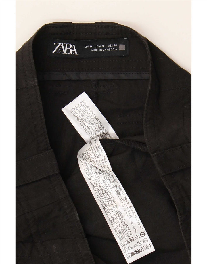 Pantaloni cargo dritti da donna Zara medi W28 L25 cotone nero