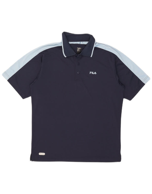 Polo da uomo Fila Large color block blu navy