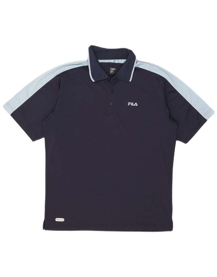 Polo da uomo Fila Large color block blu navy
