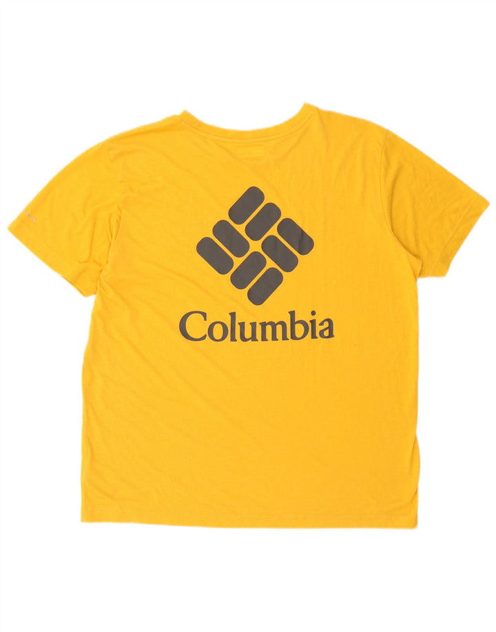 T-shirt grafica da uomo Columbia Top XL poliestere giallo