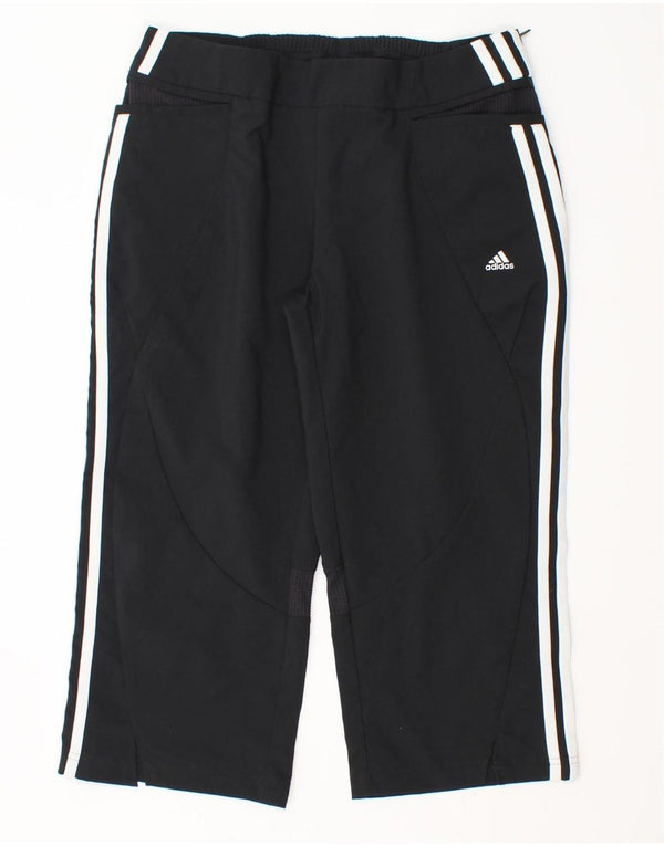 Pantaloni da tuta Adidas Capri da donna UK 12 Medium Nero Poliestere