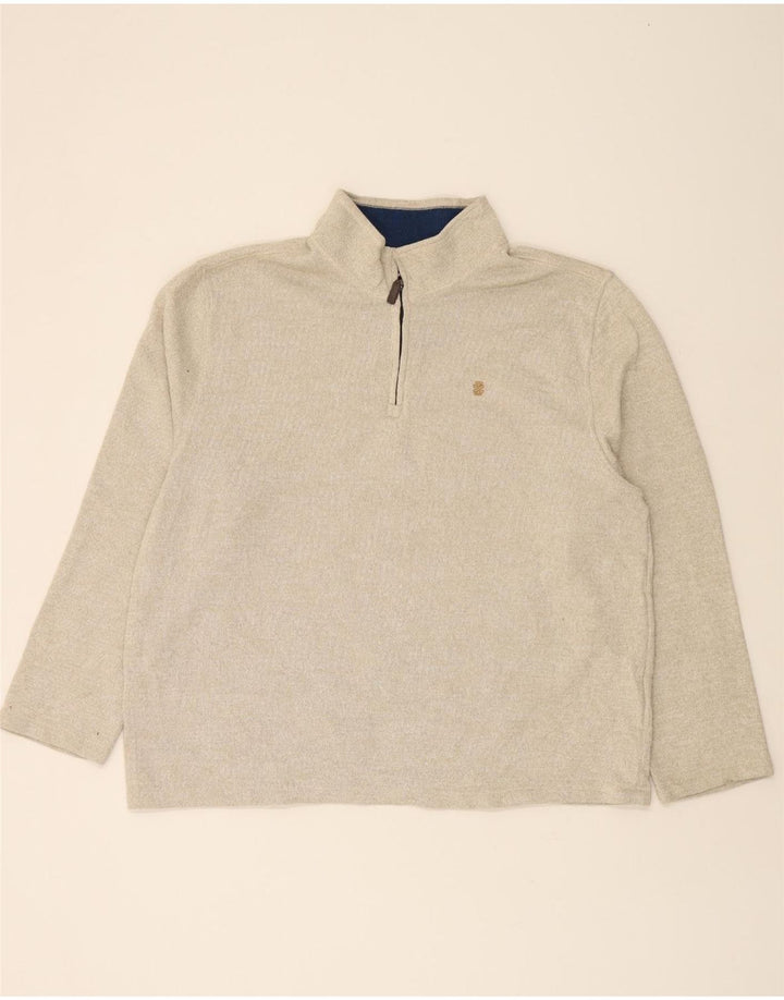 IZOD Mens Zip Neck Sweatshirt Jumper 2XL Beige Polyester Vintage Izod and Second-Hand Izod from Messina Hembry 