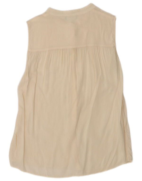 Camicetta senza maniche da donna Benetton UK 12 medio bianco sporco