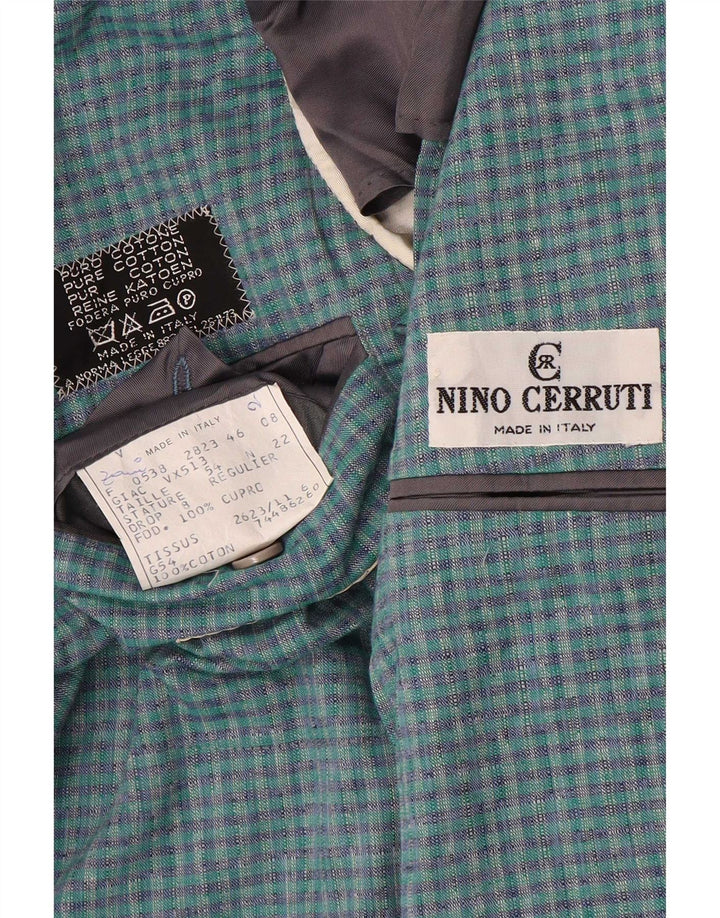 Giacca Blazer da Uomo a 2 Bottoni Nino Cerruti IT 54 2XL Cotone a quadri Blu
