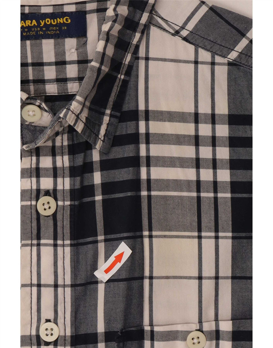 Zara Camicia da uomo a quadri blu medio