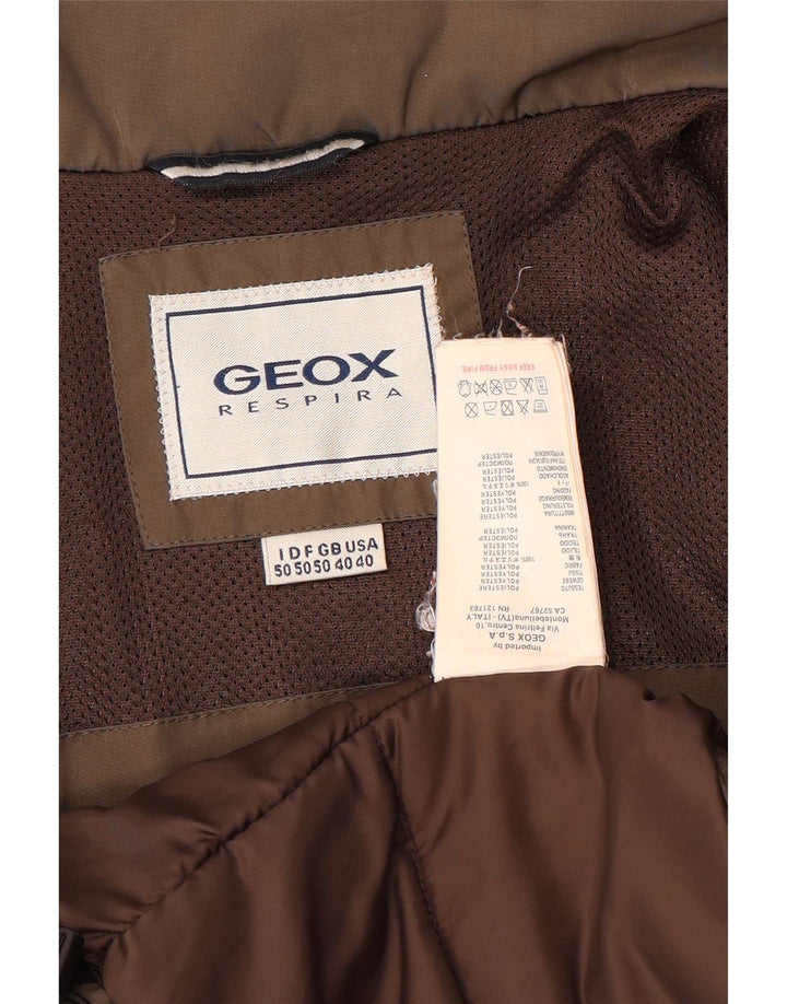 Geox Uomo Respira Bomber Giubbotto UK 40 Large Marrone Poliestere