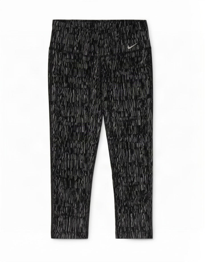 Leggings Capri da donna Dri Fit modello astratto Nike UK 10 piccoli neri