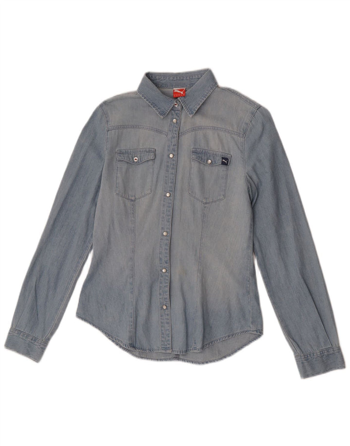 Camicia in denim da donna Puma UK 12 cotone blu medio