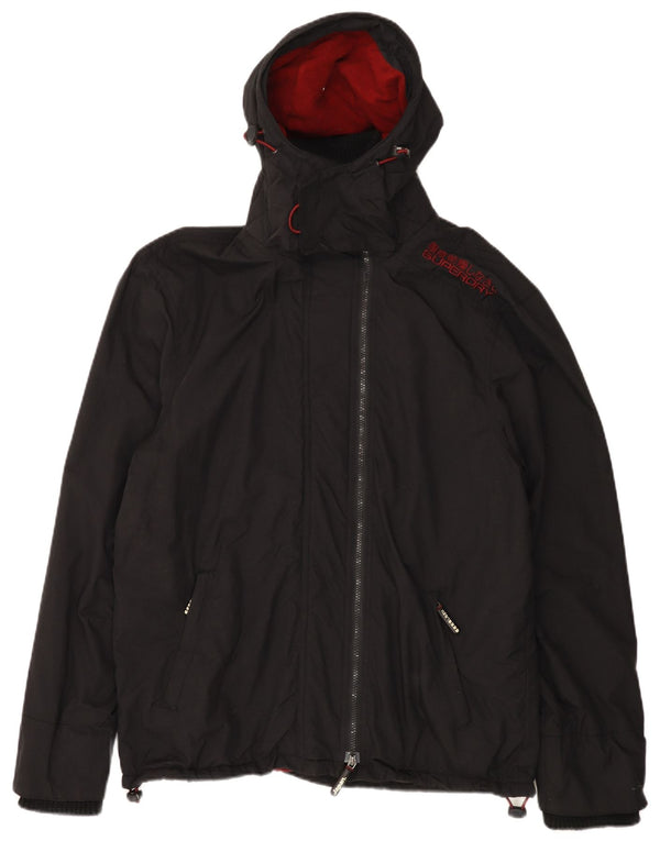 Giacca antipioggia da uomo con cappuccio grafico SUPERDRY The Windcheater UK 44 2XL Nera