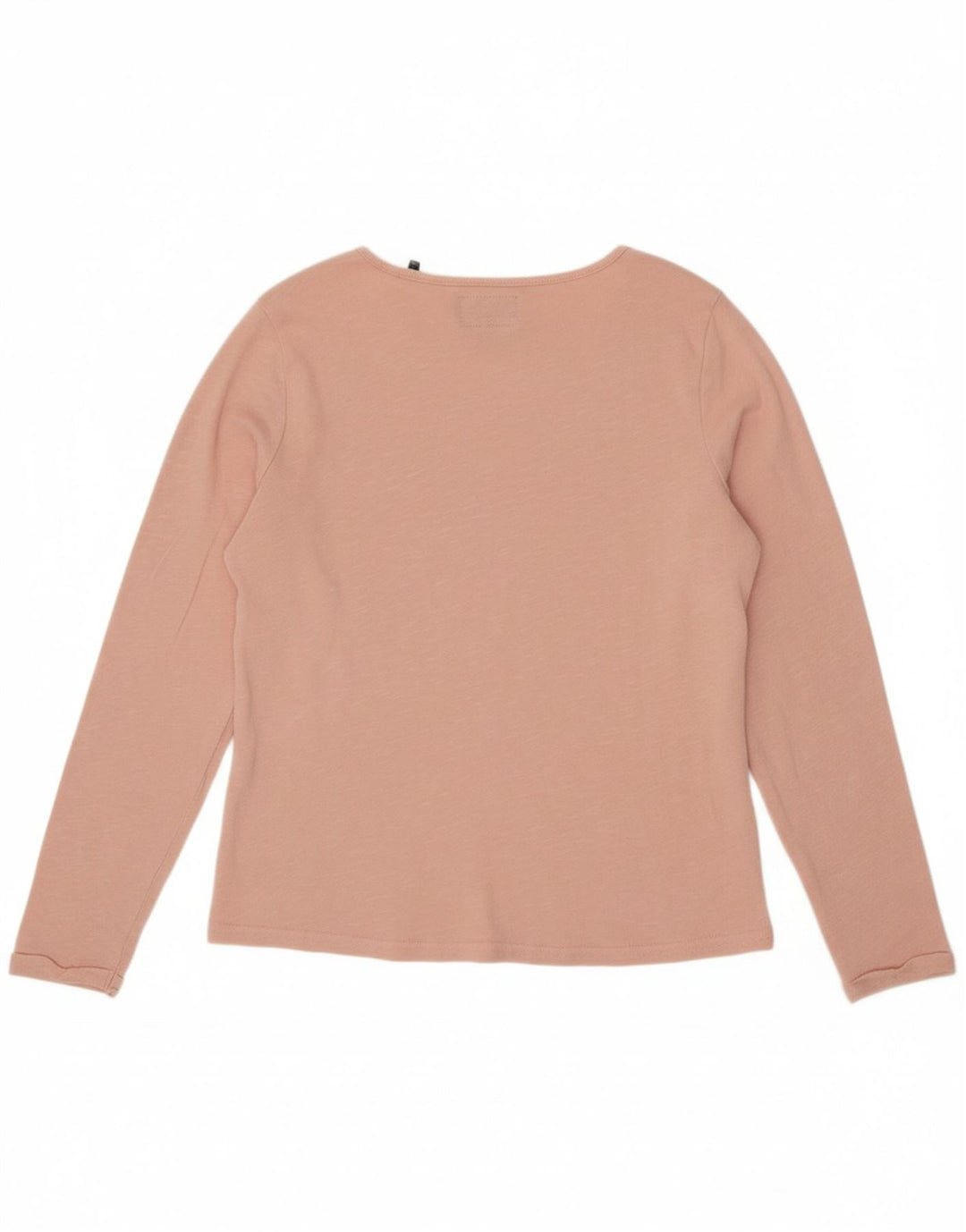 SUPERDRY Womens Oversized Graphic Top Long Sleeve UK 14 Medium Pink Cotton