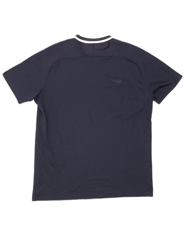 T-shirt NIKE da uomo Dri Fit Top XL poliestere color block blu navy