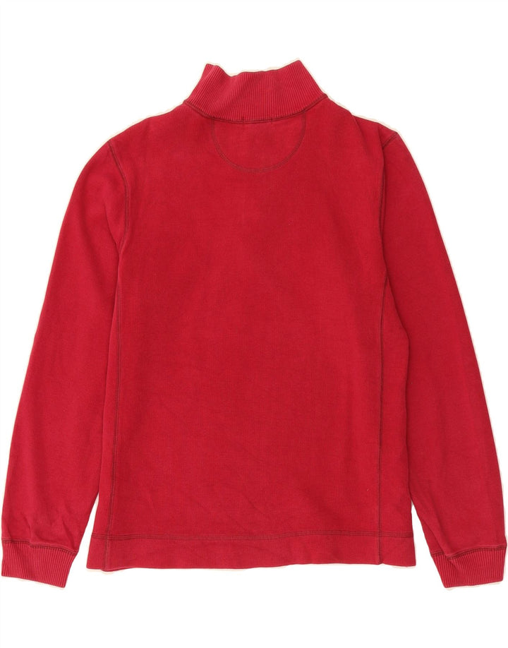 EDDIE BAUER Womens Zip Neck Sweatshirt Jumper UK 16 Large Red Cotton Vintage Eddie Bauer and Second-Hand Eddie Bauer from Messina Hembry 