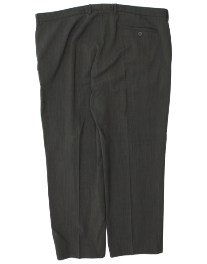 Pantaloni da abito dritti da uomo Marks & Spencer W44 L30 poliestere grigio