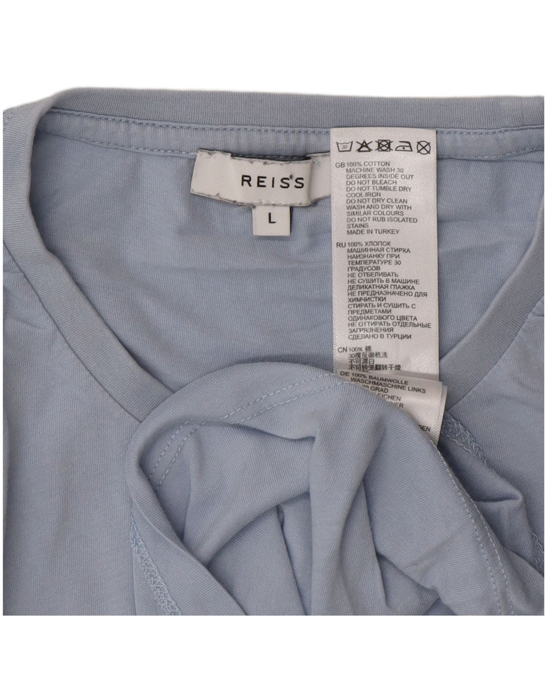 T-shirt da uomo Reiss Top Large in cotone blu