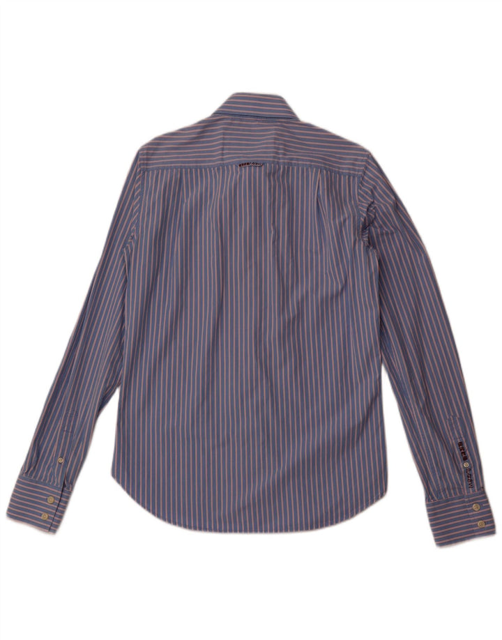 Camicia da uomo Superdry in cotone a righe blu medio