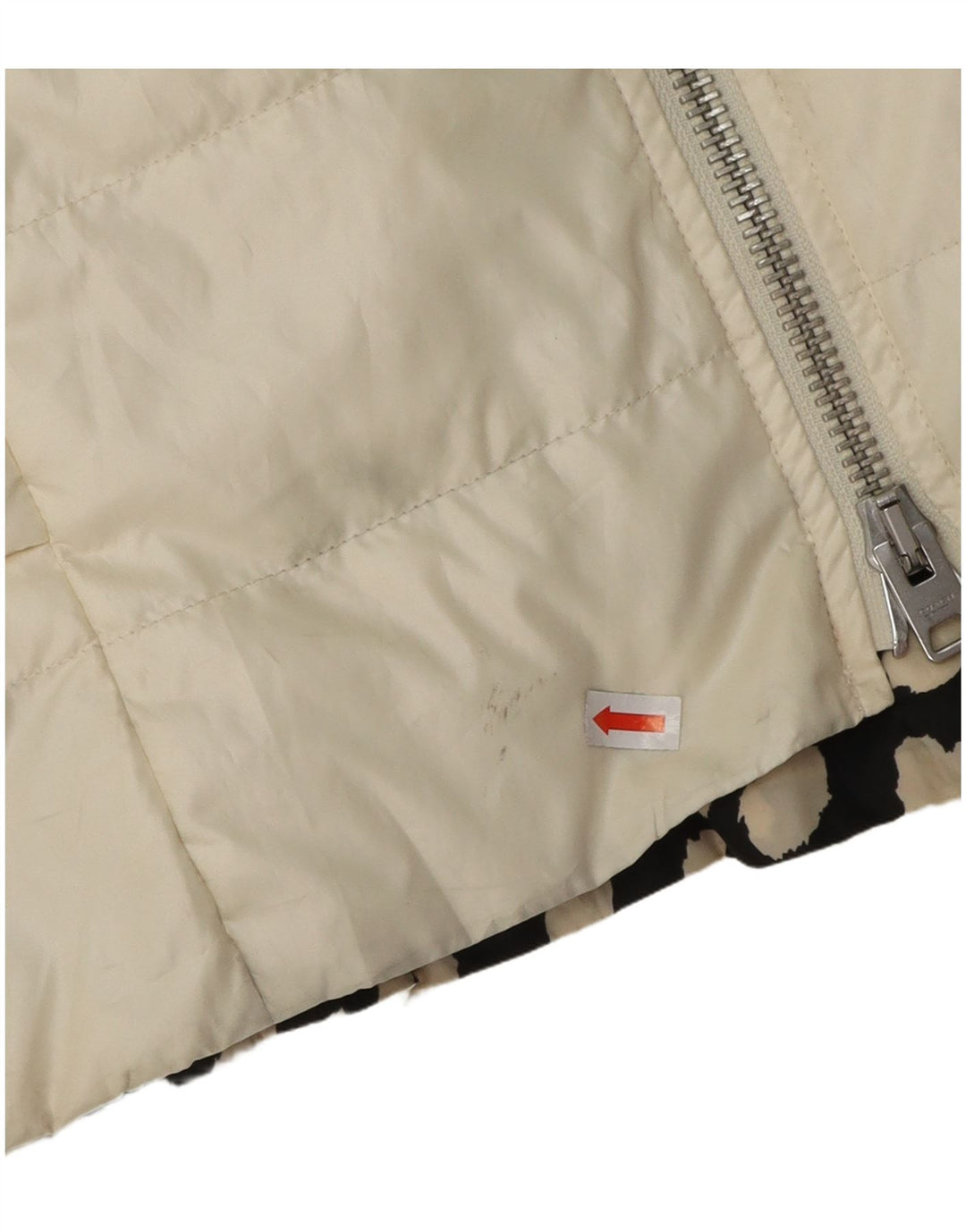COACH Womens Hooded Padded Jacket UK 14 Medium Off White Polyester