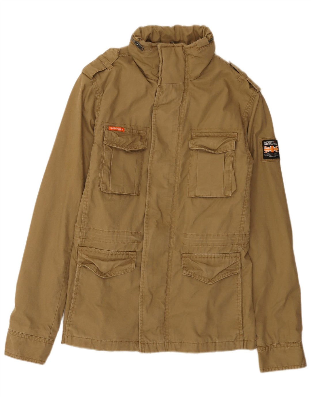 Giacca militare da uomo Superdry UK 34 XS marrone cotone