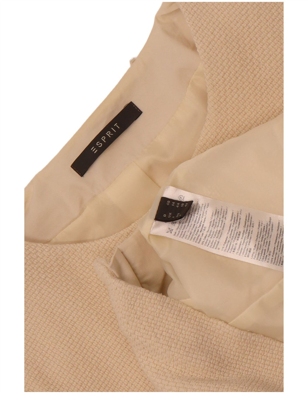 Giacca blazer con zip intera da donna Esprit UK 14 grande cotone bianco