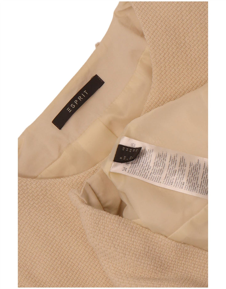 Giacca blazer con zip intera da donna Esprit UK 14 grande cotone bianco