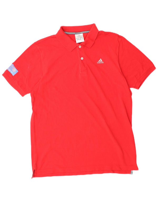 Polo ADIDAS da uomo grande rossa in cotone