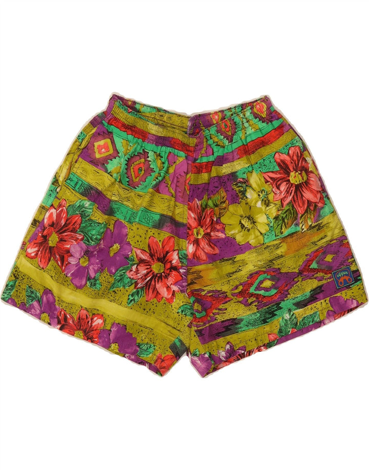 VINTAGE Womens Swimming Shorts UK 8 Small  Multicoloured Floral Vintage Vintage and Second-Hand Vintage from Messina Hembry 