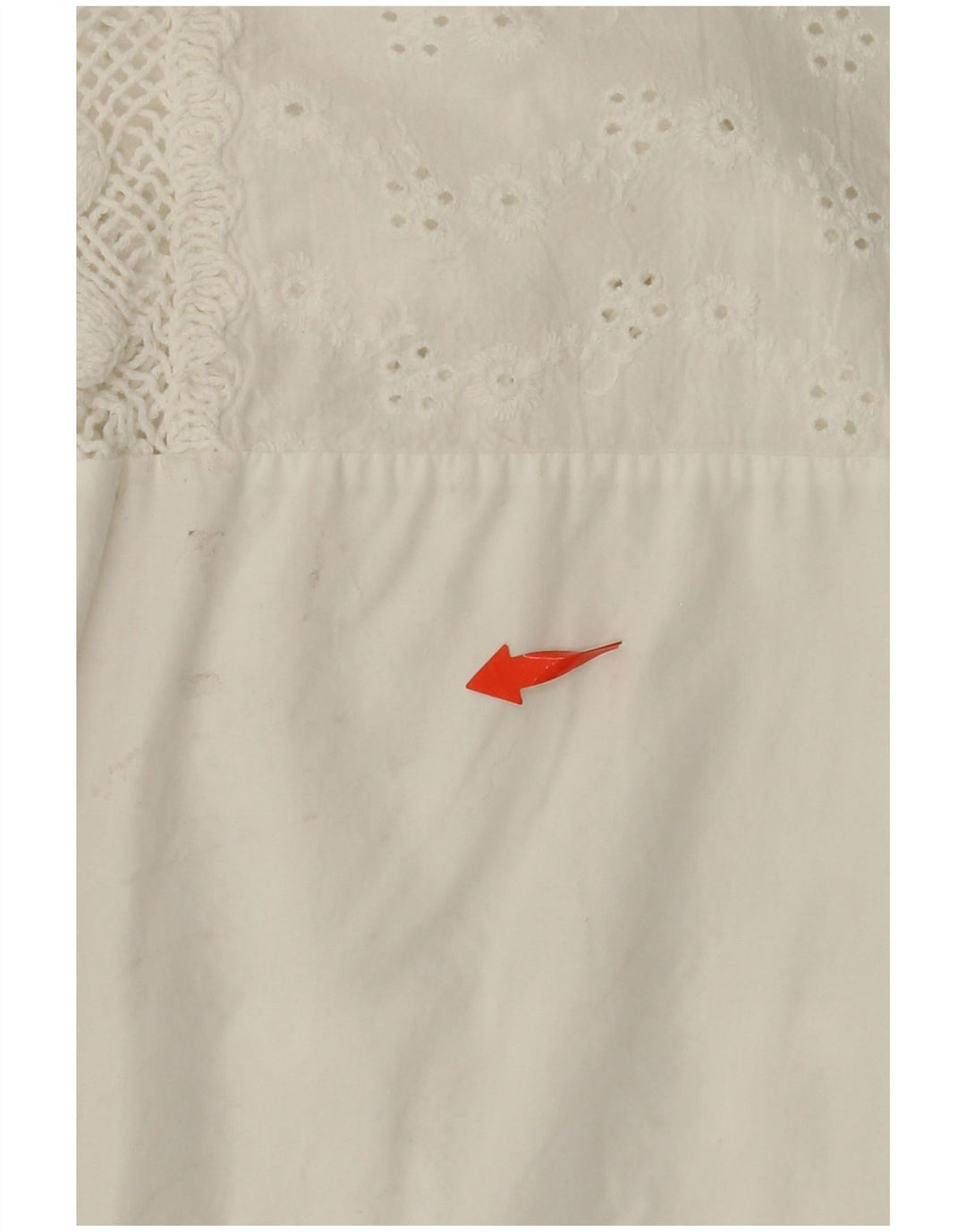 Camicetta da donna con maniche a 3/4 VINTAGE UK 14 Cotone floreale bianco medio