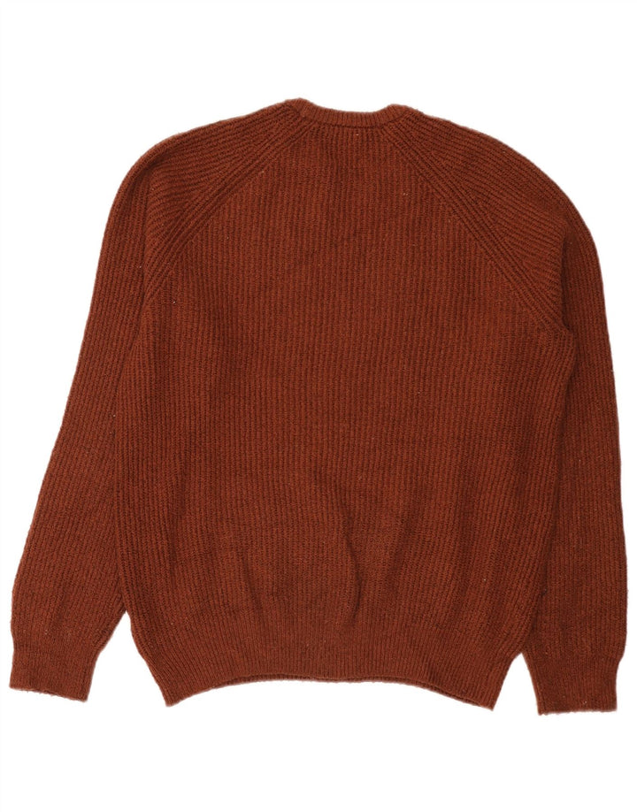 Maglione maglione girocollo da uomo Marks & Spencer marrone medio in poliammide