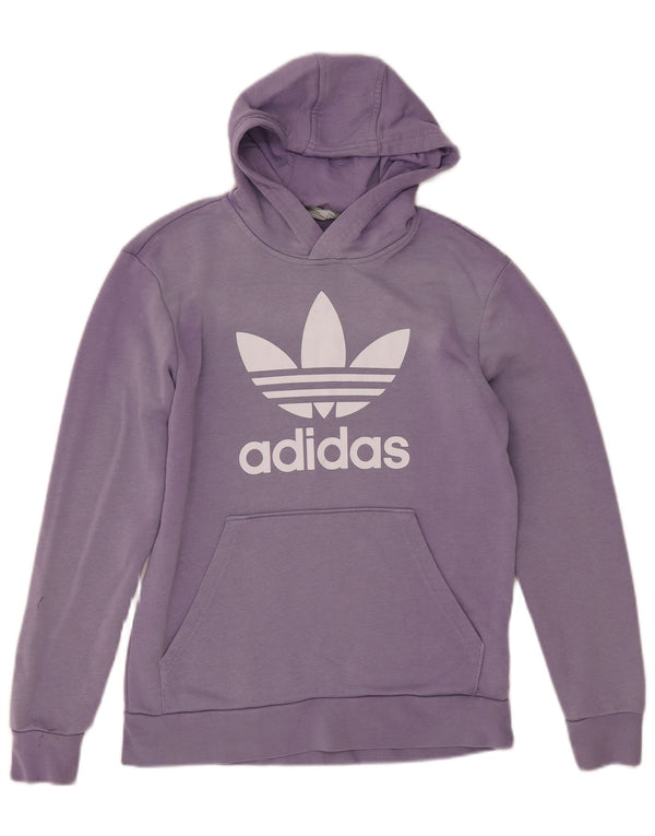 Felpa con cappuccio grafica Adidas per ragazze 13-14 anni in cotone viola