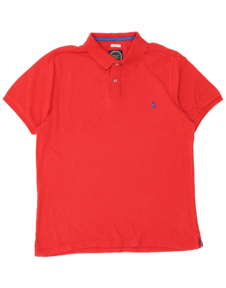 JOULES Mens Polo Shirt XL Red Cotton