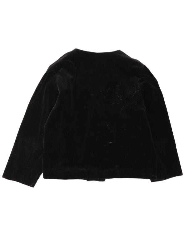 Giacca blazer oversize in velluto da donna vintage UK 14 cotone nero medio