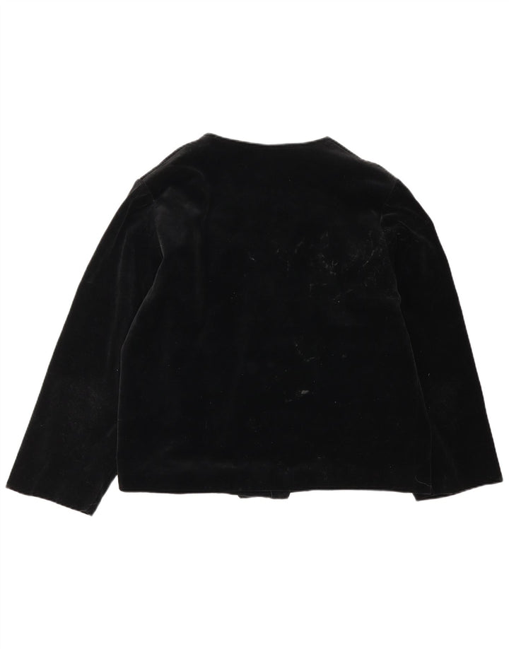 Giacca blazer oversize in velluto da donna vintage UK 14 cotone nero medio