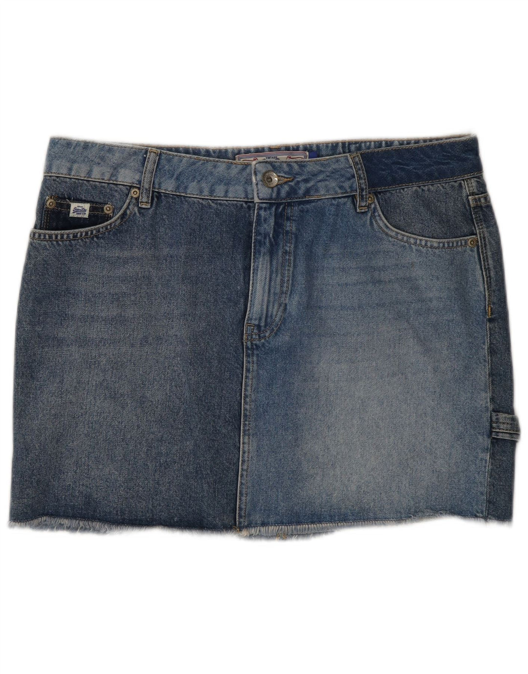 Gonna in denim da donna Superdry W30 cotone blu medio