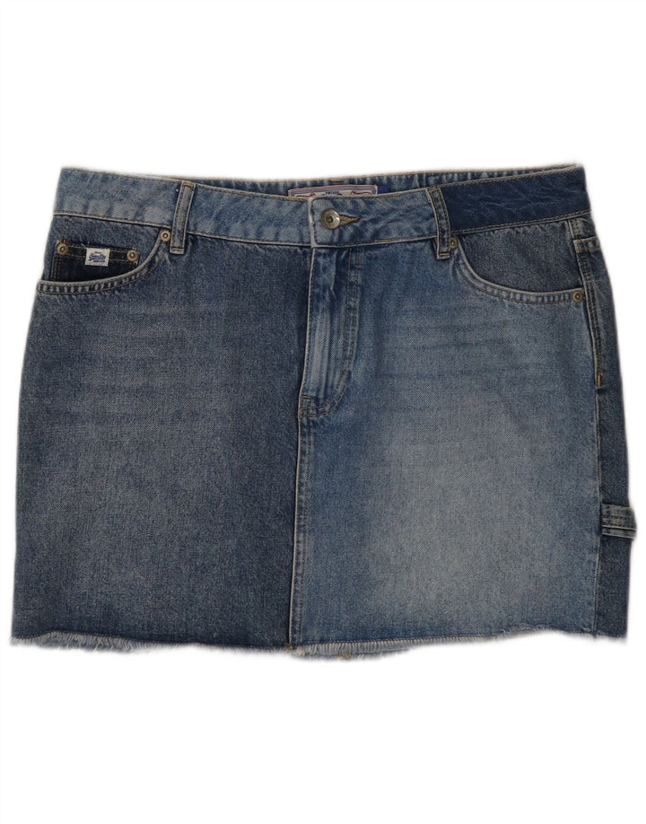 Gonna in denim da donna Superdry W30 cotone blu medio