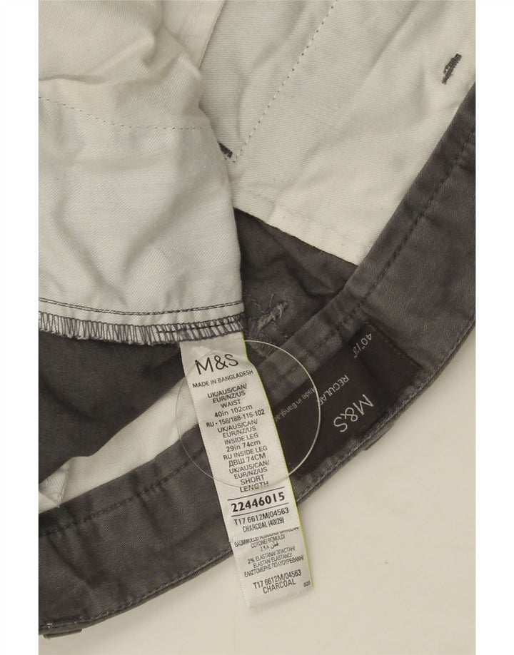 Pantaloni chino regolari da uomo Marks & Spencer W40 L29 cotone grigio