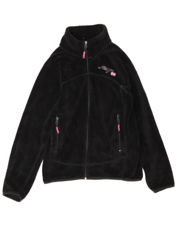 Giacca in pile da donna Geographical Norvegia UK 14 poliestere nero medio