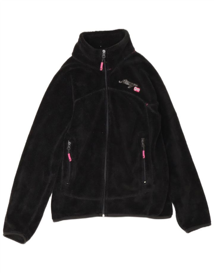Giacca in pile da donna Geographical Norvegia UK 14 poliestere nero medio