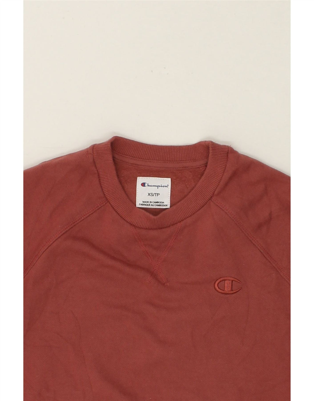 CHAMPION Womens Sweatshirt Jumper UK 6 XS Maroon Cotton Vintage Champion and Second-Hand Champion from Messina Hembry 