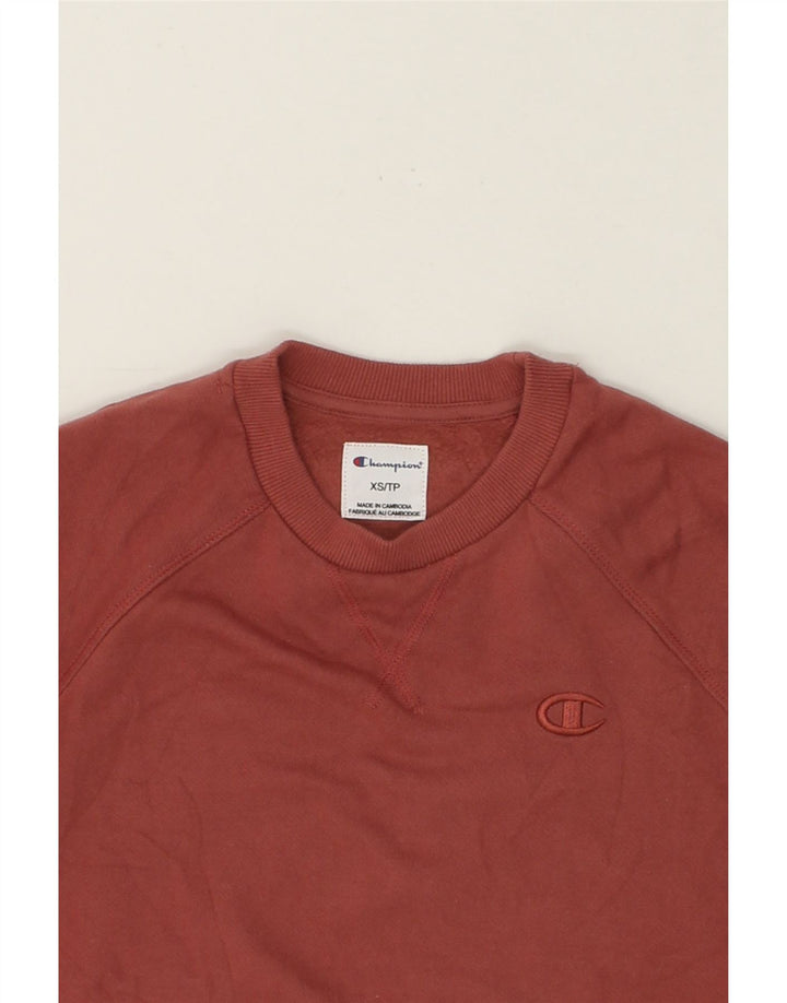 CHAMPION Womens Sweatshirt Jumper UK 6 XS Maroon Cotton Vintage Champion and Second-Hand Champion from Messina Hembry 