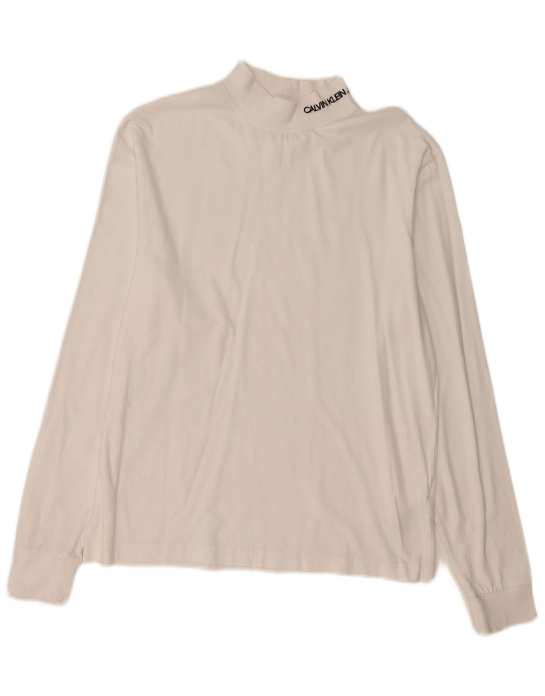 CALVIN KLEIN JEANS Top da uomo manica lunga piccolo cotone bianco