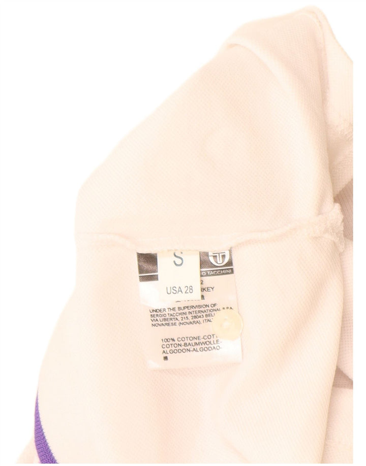 Polo grafica da uomo Sergio Tacchini piccola in cotone bianco