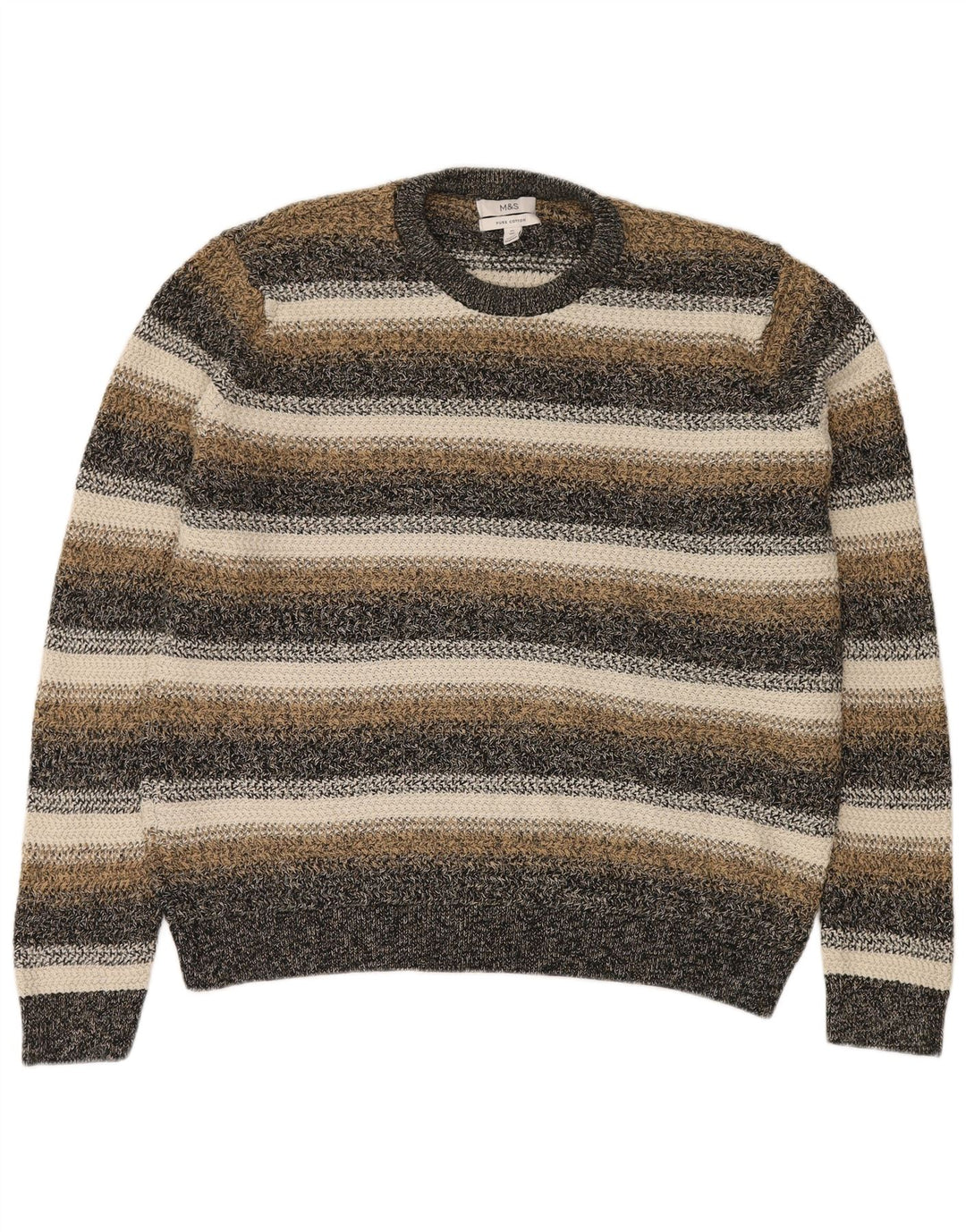Maglione maglione girocollo da uomo Marks & Spencer XL a righe multicolore