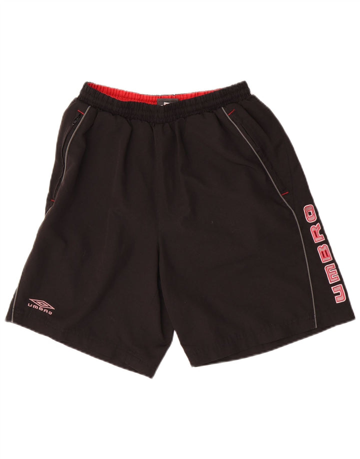 Pantaloncini da bagno grafici da uomo Umbro, poliestere color block medio nero