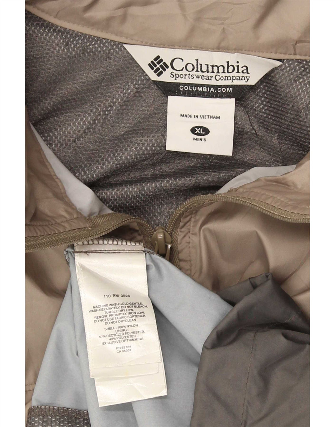 Giacca antipioggia da uomo Columbia UK 42 XL Nylon color block grigio