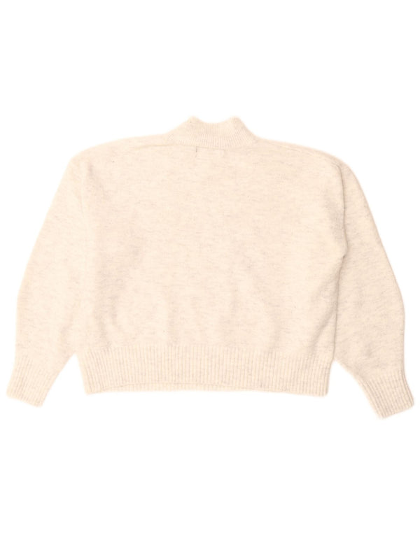 Maglione maglione a collo alto da donna Marks & Spencer UK 14 medio bianco