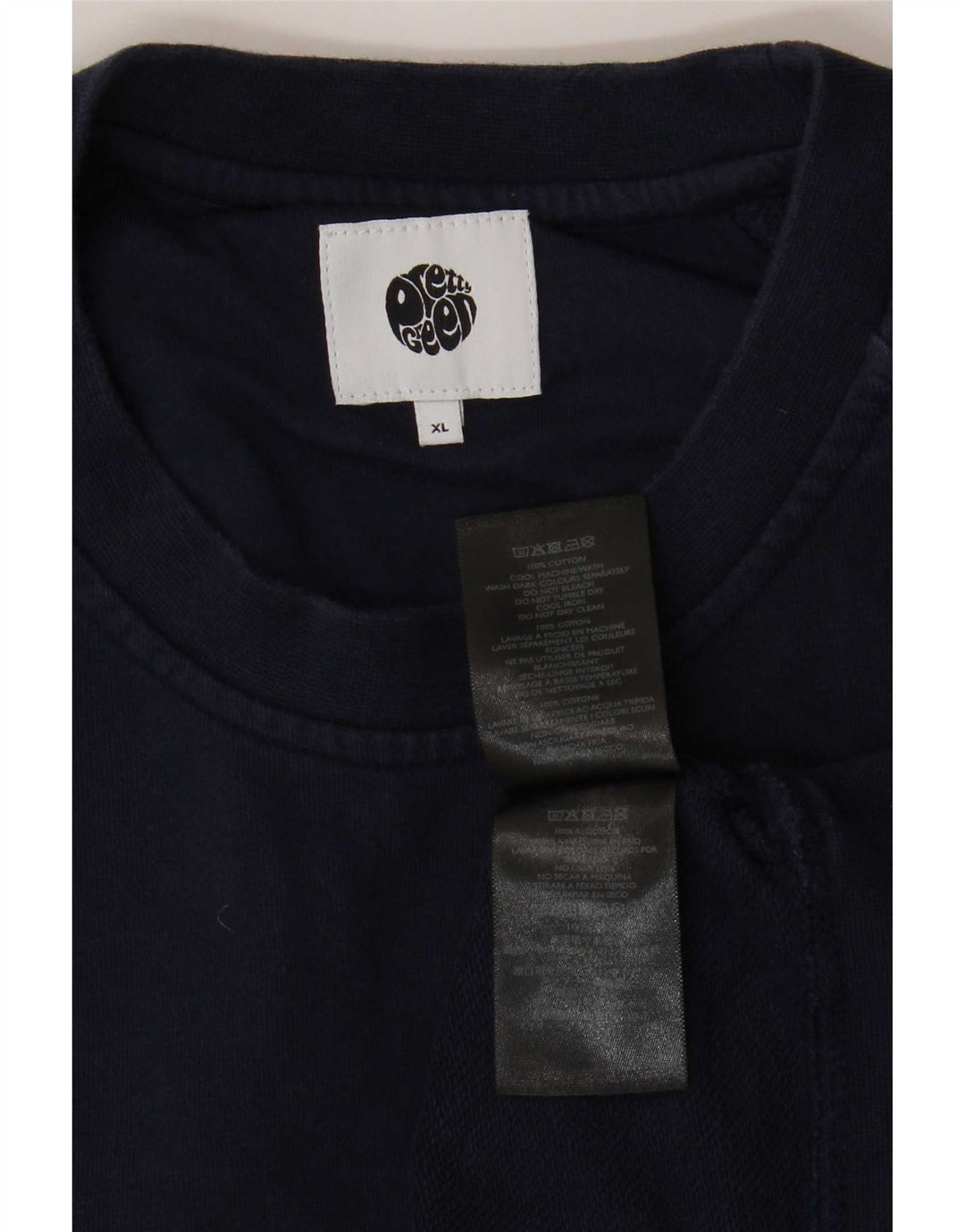 Felpa da uomo piuttosto verde, maglione XL, cotone blu navy